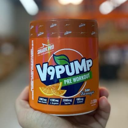 V9 Pump Shark Pro 300g Pré Treino Beta Alanina Todos sabores