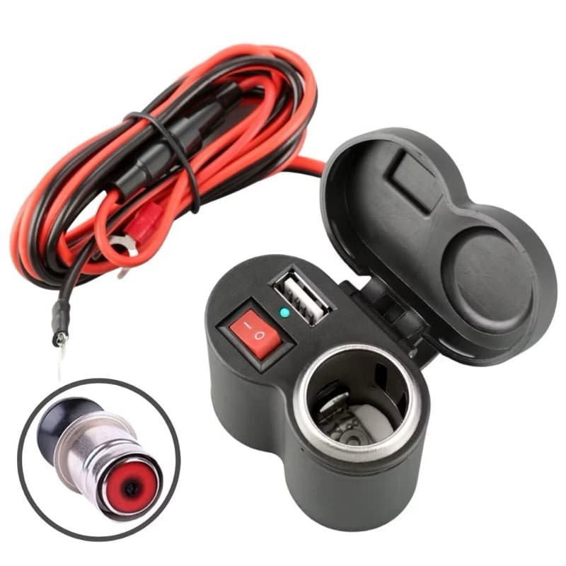 Carregador De Celular Moto Esqueiro Usb Turbo Para Motos Impermeável Carregador USB Motoqueiro Moto