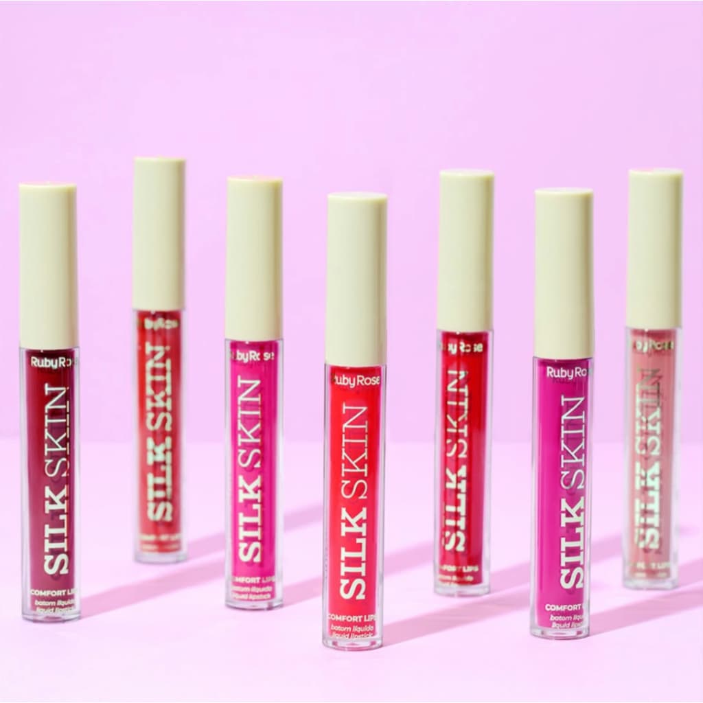 Batom Líquido Comfort Lips Silk Skin Ruby Rose HBL6201 Batom Matte Maquiagem
