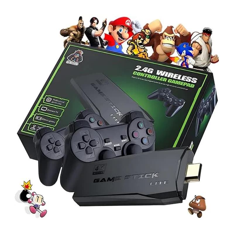 GAME STICK VIDEO GAME COM 20 MIL JOGOS RETRO - 2 CONTROLES SEM FIO