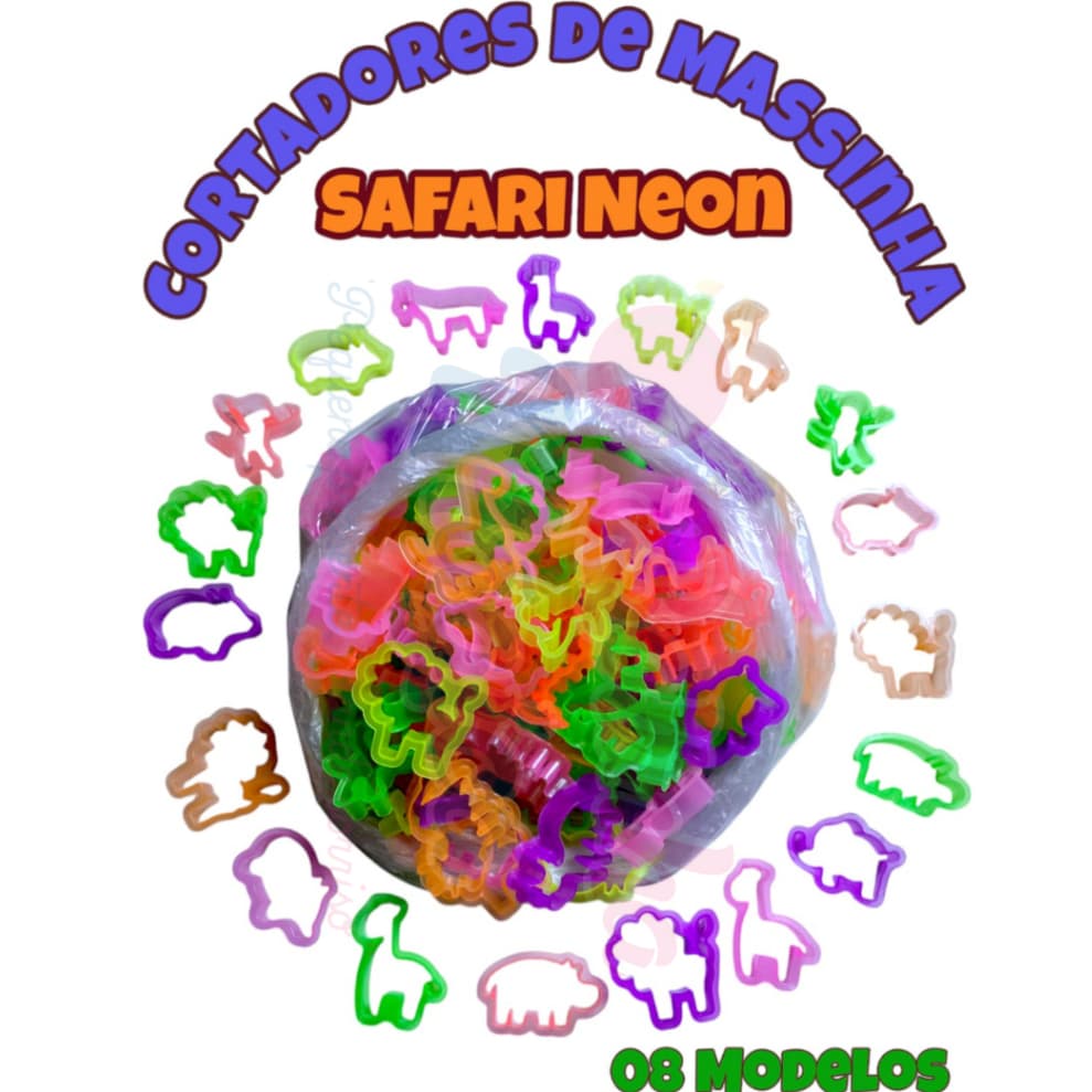 20 Cortador Forminha Safari Animais Massinha Modelar Biscoito Molde Lembrancinha  Aniversario Prenda