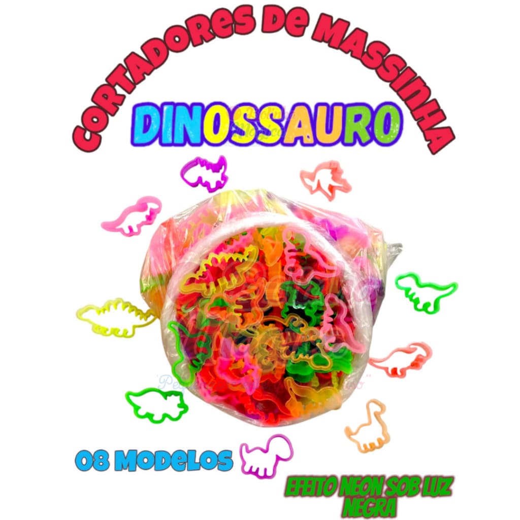 100 Cortador Forminha Dinossauro Massinha Modelar Biscoito  Molde Lembrancinha P/ Aniversario Prenda