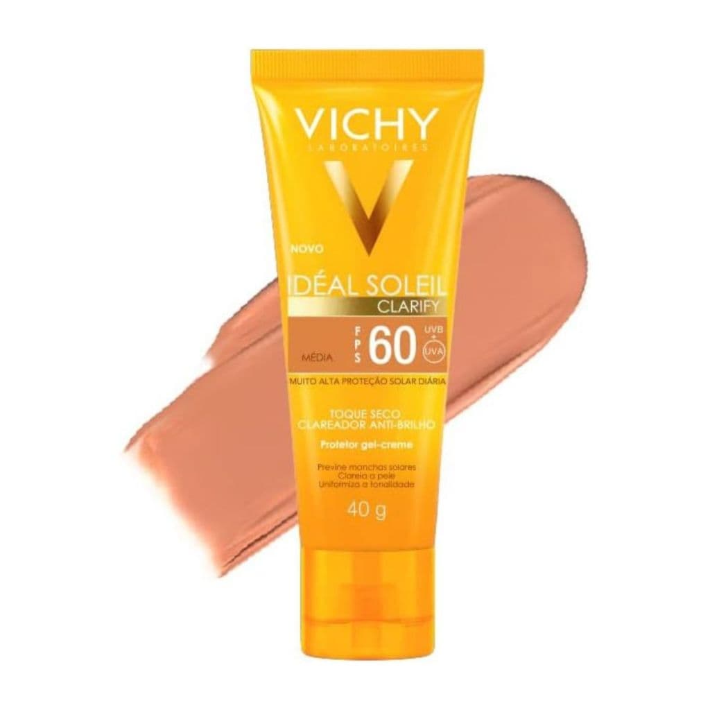 Protetor Solar Vichy Idéal Soleil Clarify FPS60 Cor Média Com 40g