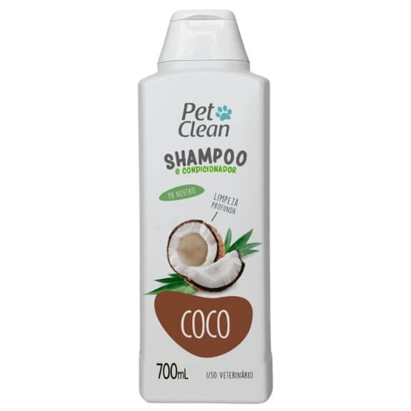Shampoo Condicionador Pet Clean Coco 700ml Para Cães E Gatos