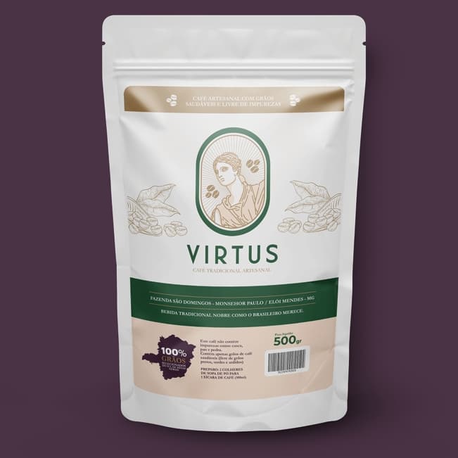 Café Virtus Artesanal Tradicional (Torrado EM GRÃOS) 500g
