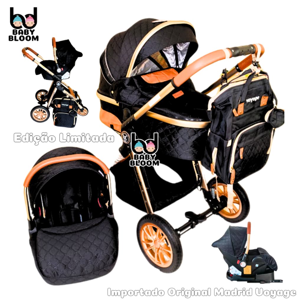 Carrinho de Bebê Europeu 3 em 1 Luxo + Bebê Confort Acoplável +Brinde + Isofix Belecoo menina menino