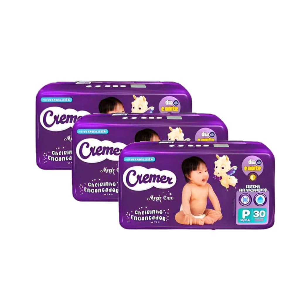 Fralda Descartável na Promoção Kit com 3 Pacotes Cremer Magic Care - Todos os tamanhos