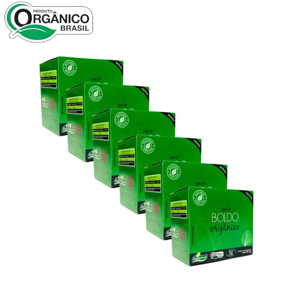 6 CAIXAS Chá de BOLDO 60 sachês orgânico Natural Campo Verde