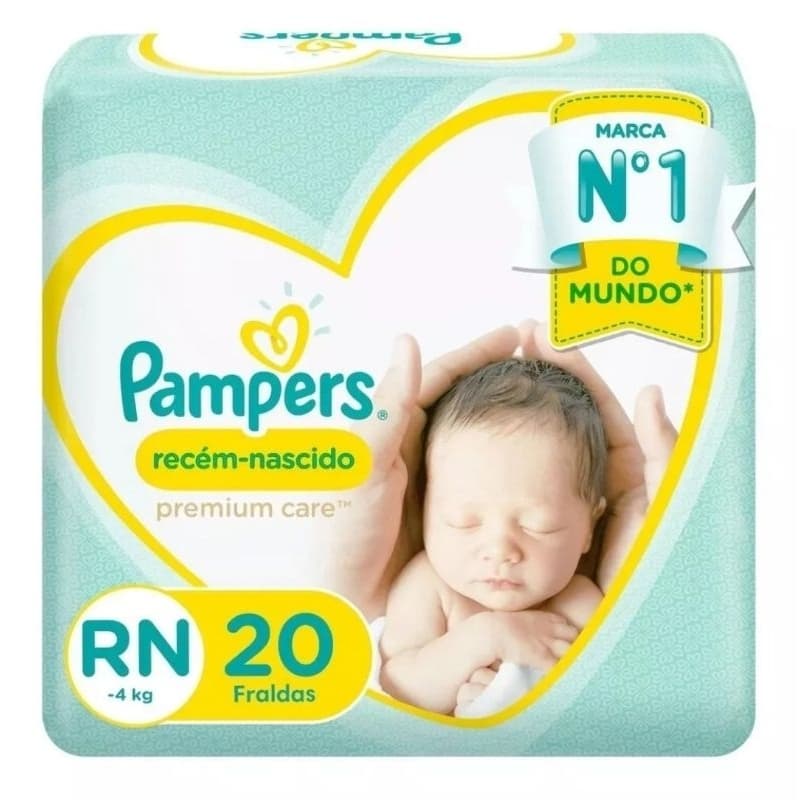 Fralda Pampers Recém-Nascido Premium Care RN 20 Unidades
