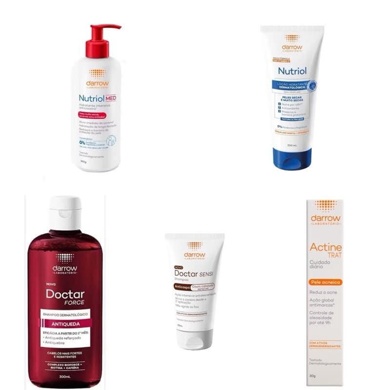 Hidratante Nutriol Med Darrow Loção Hidratante Darrow Doctar Force Shampoo  Darrow Doctar Sensi Shampoo Actine Trat