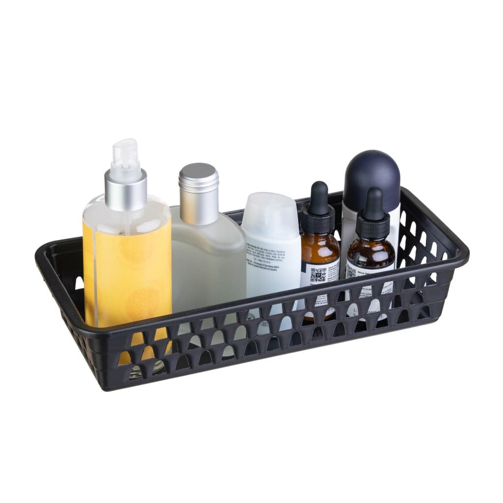 Cesto Organizador Multiuso Lavanderia Banheiro Preto 28x12x6