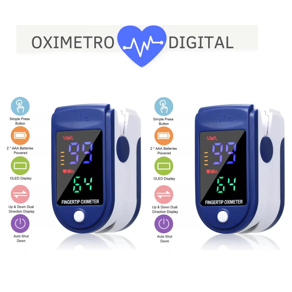 2 unidades - Oxímetro de Dedo de Pulso Digital Batimento Cardíaco Monitor de Frequência