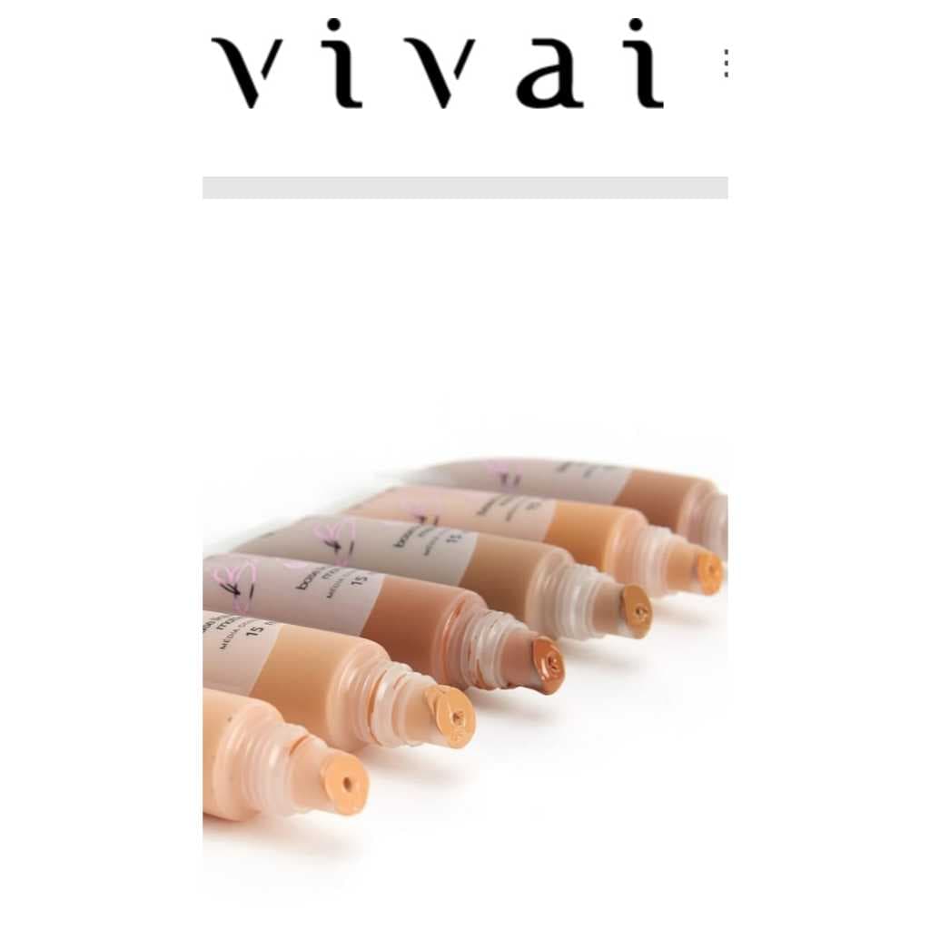 Base liquida Efeito Matte Cobertura Vivai #Vai na Bolsa #Maqyuagem #Facial #Make #18ml