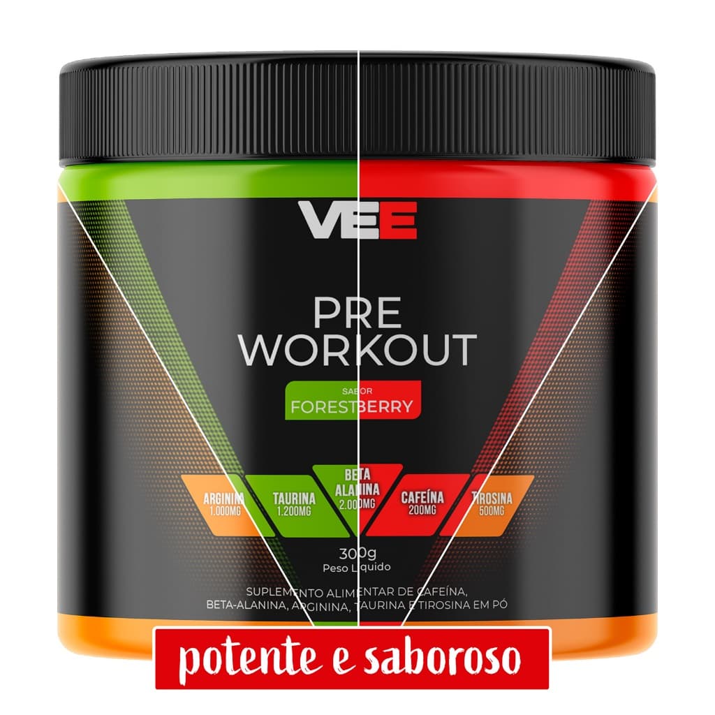 Pré-Treino VEE 200g de cafeína, Beta Alanina -  VEE Suplementos