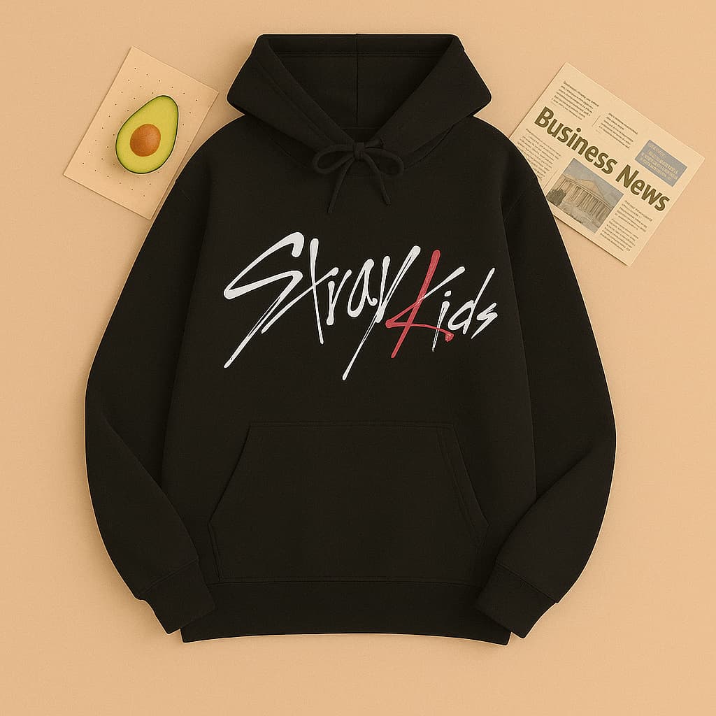 Moletom Casaco Blusa Canguru Banda Stray Kids Assinatura Escritos Moda K-Pop Unissex Envio Rápido