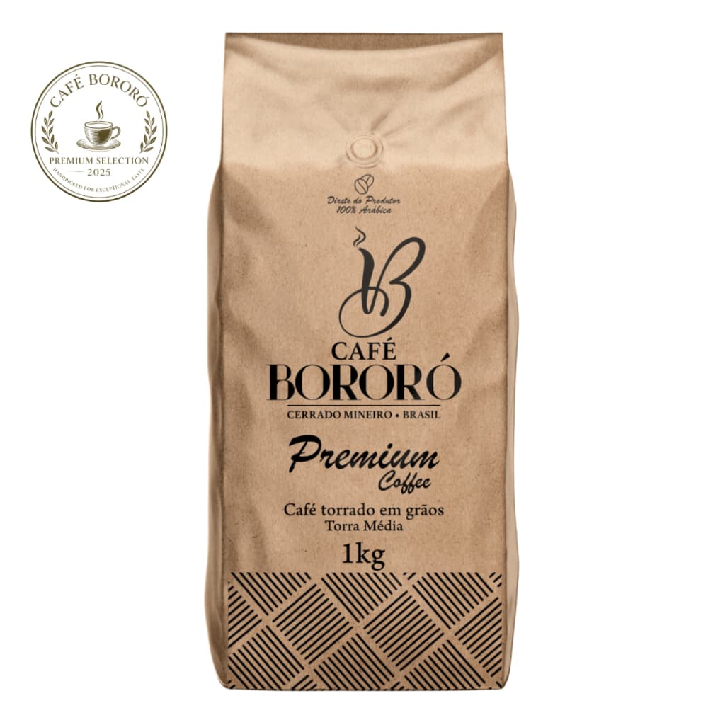 Café Em Grãos Torrado Premium Artesanal 100% Arábica 1kg Torra Media - Café Bororó