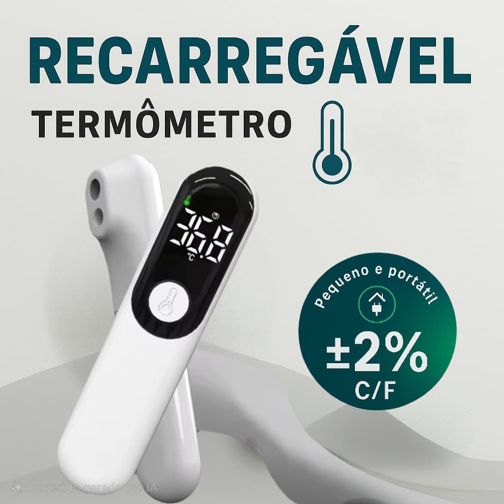 Termômetro Infravermelho Digital Recarregável Sem Contato - Alta Precisão