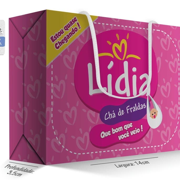 10 Caixa ou 10 Sacola - Chá de Fraldas Chá de Bebê Lembrancinha - Pampers