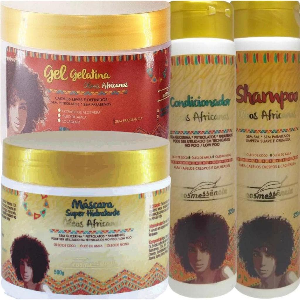 Kit Super Hidratante Cosmessência (Shampoo, Condicionador, Máscara, Gelatina) Cosmessência