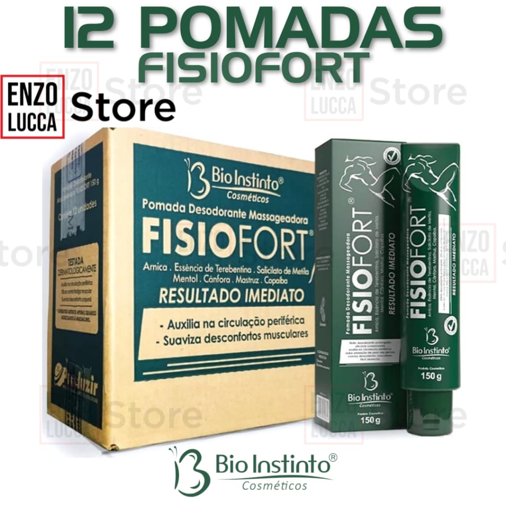Kit Pomadas Massageadora Fisiofort Verde Ação mais Rápida 150g - Bio instinto