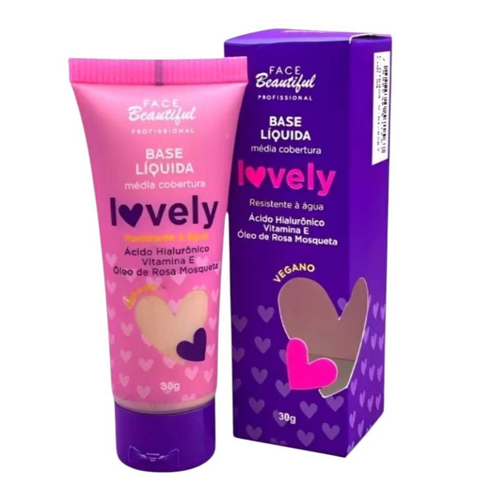 Base Líquida Cobertura Vegana Face Beautiful 30g#Maquiagem #Facial #Make #resistente à água #Profissional #Efeito Matte