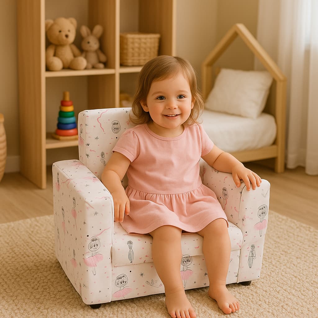 Sofazinho Infantil Mini Sofa Poltroninha Criança Menina Confortável Multiuso Quarto Sala Divertido