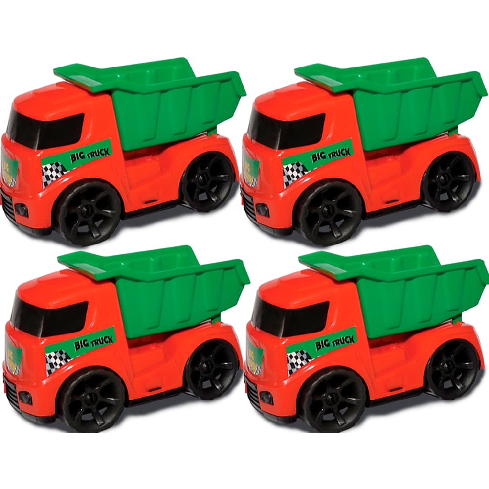 kit com 4 caminhão caçamba carro de brinquedo divertido cor aleatório carrinho de obra menino