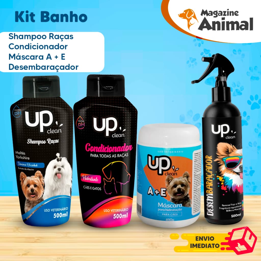 Kit Shampoo Para Cachorro Shampoo maltesYorkshire+Mascara A+E+Condicionador universal+Desembaraçador