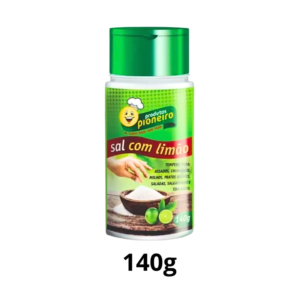 Sal com Limão  - Tempero para carnes, temperos para saladas e cerveja  - 140 g PIONEIRO