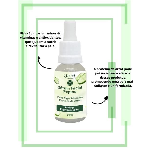 Sérum Facial Pepino Anti Idade Rejuvenescedor 34 ml