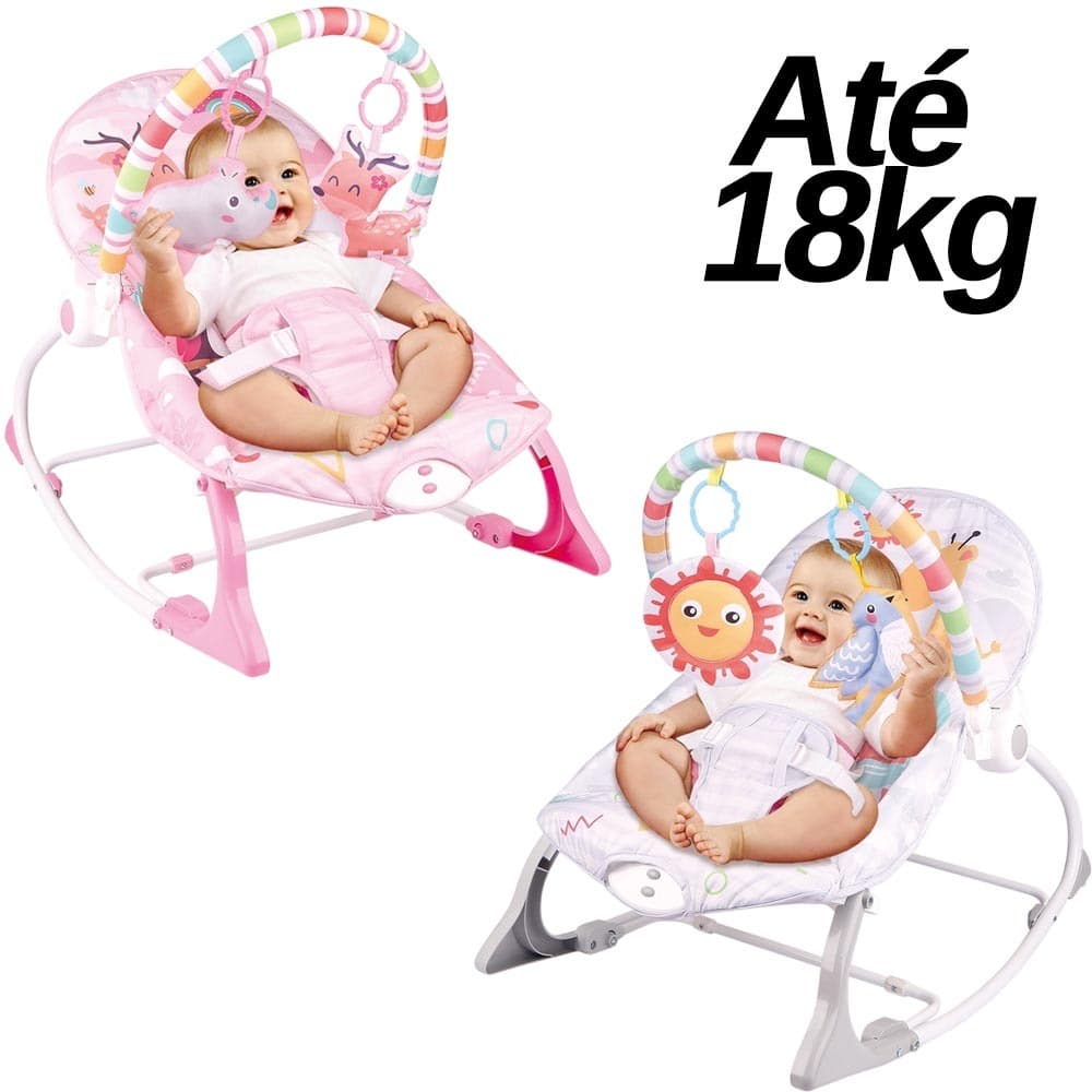 Cadeira de Bebê Balanço Musical Vibratória Descanso Reclinável até 18kg Confortável Segura