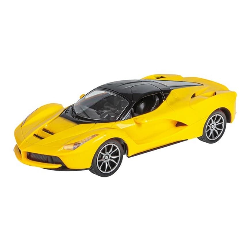 Carrinho Controle Remoto 7 Funções Ferrari Acende Faróis Super GT - Art Brink  ref. BZ 192 Amarelo