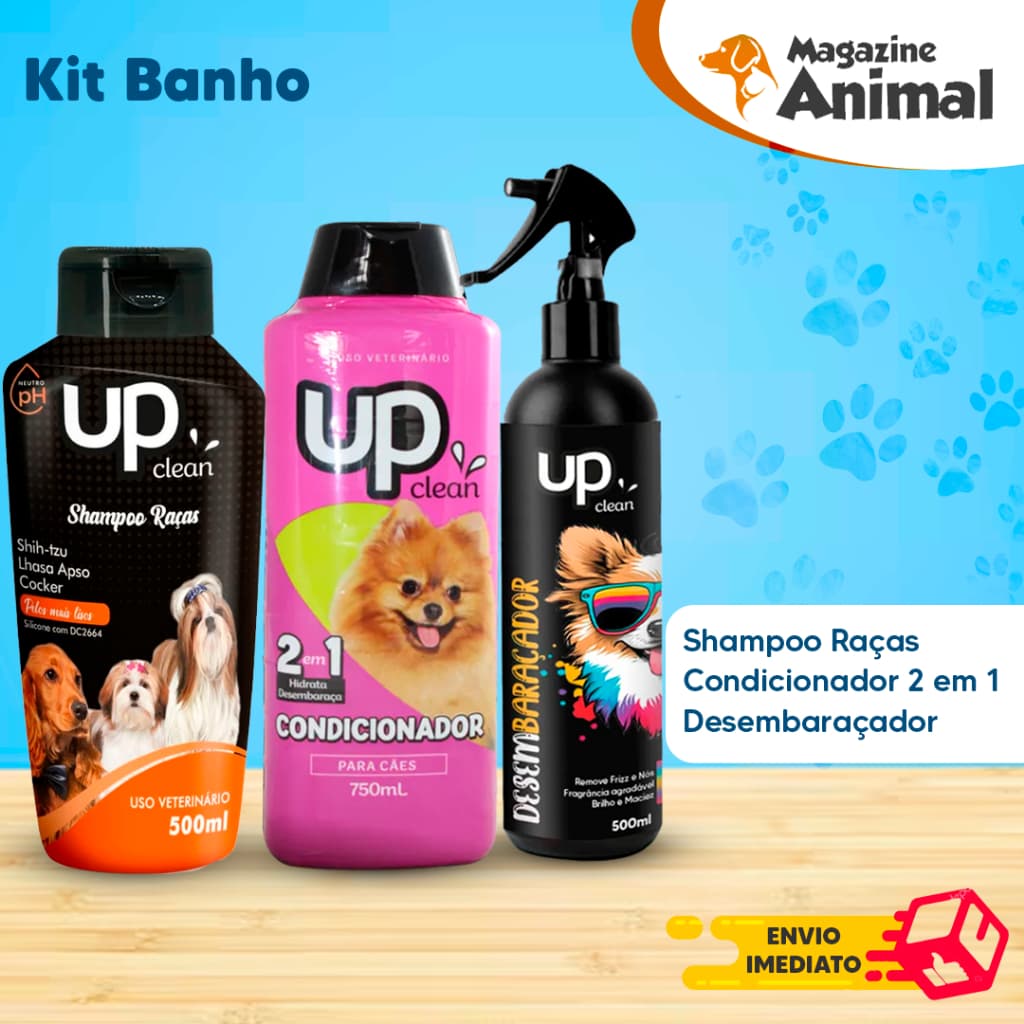 Kit banho Shampoo Para Cachorro pet Shih Tzu/Lhasa - Cocker + Desembaraçador + Condicionador 750ml