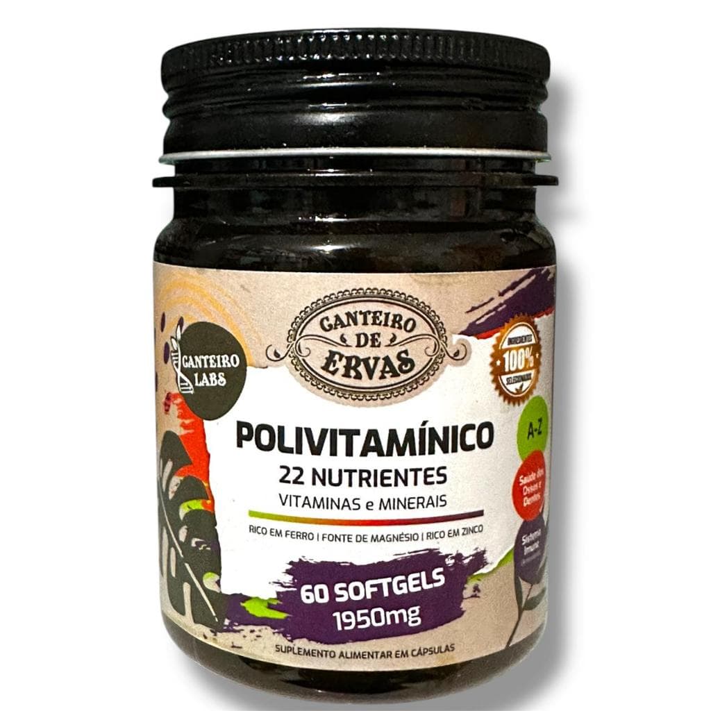 Polivitamínico Vitaminas e Minerais 1950mg 60softgels Canteiro de Ervas