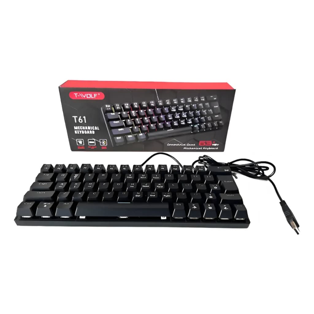 Revolução Mecânica 63 Teclas Design Compacto Poder na Ponta dos Dedos Tclado Switch Azul T61