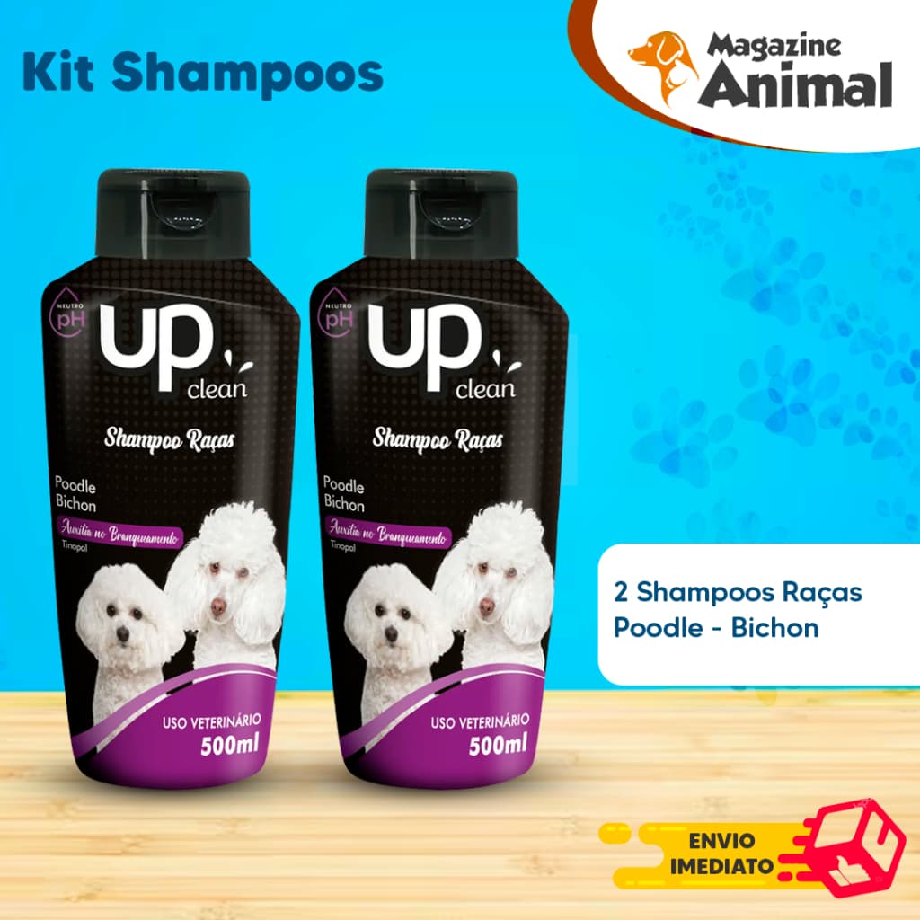 Kit Shampoo para Cachorro Raças Poodle - Bichon 500ml 2 UNIDADES