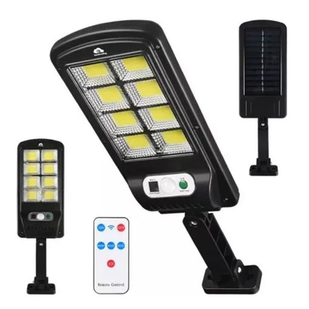 Lâmpada LED Solar Iluminador Poste de Rua Sensor de Movimento Luminária 200 LEDs Jardim