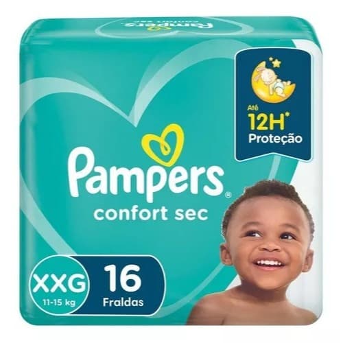 Fralda Pampers Confort Sec Tam XXG com 16 Fraldas