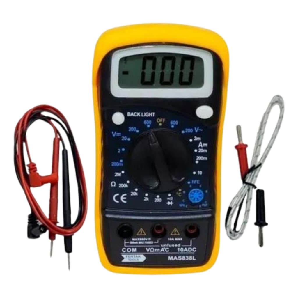 Multímetro Digital com Sensor de Temperatura Fertak Tensão Corrente Resistência LCD Original