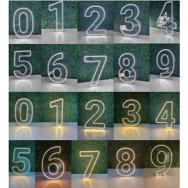 Luminária Led Numeros para festa em led 50cm de altura decoração