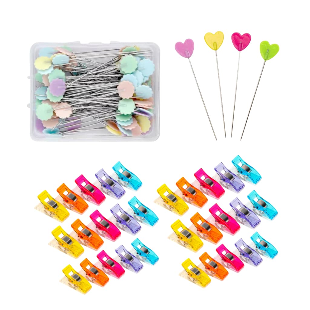 Kit 80 Alfinetes + Prendedores Clips Wonder tecido patchwork scrapbook costura