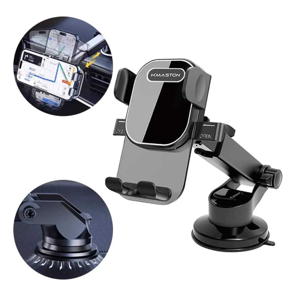 Suporte de Celular Carro Ventosa Rotação 360° Articulado Fixação no Painel e Vidro CJ-72
