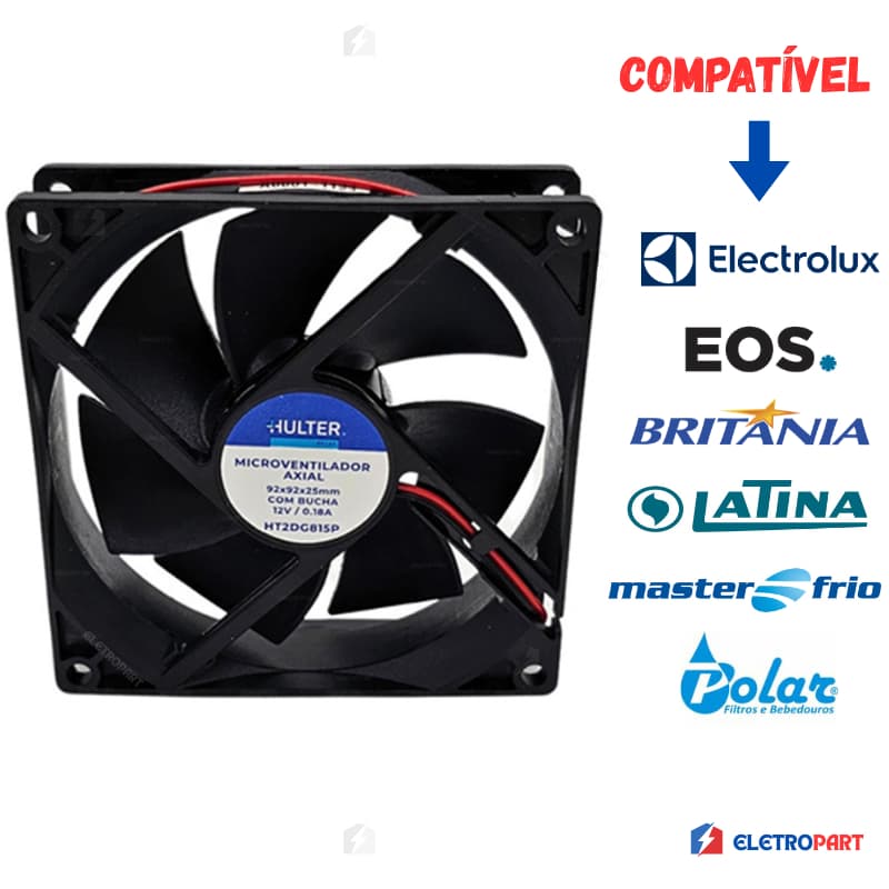 Cooler Para Bebedouro Purificador 92x92x25 12V