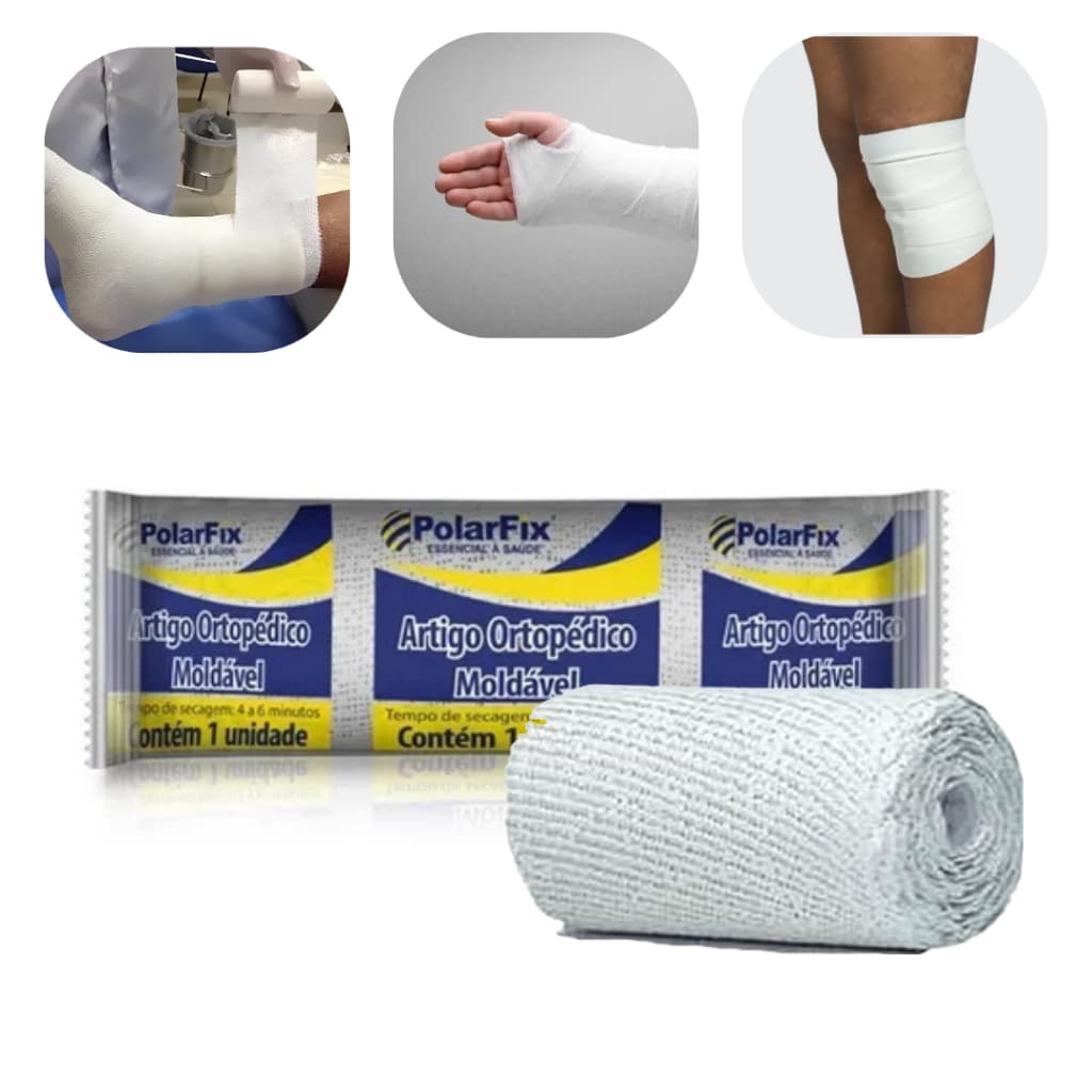 Kit Atadura Gessada 08X02M Fraturas Ortopédicas Estética Polarfix