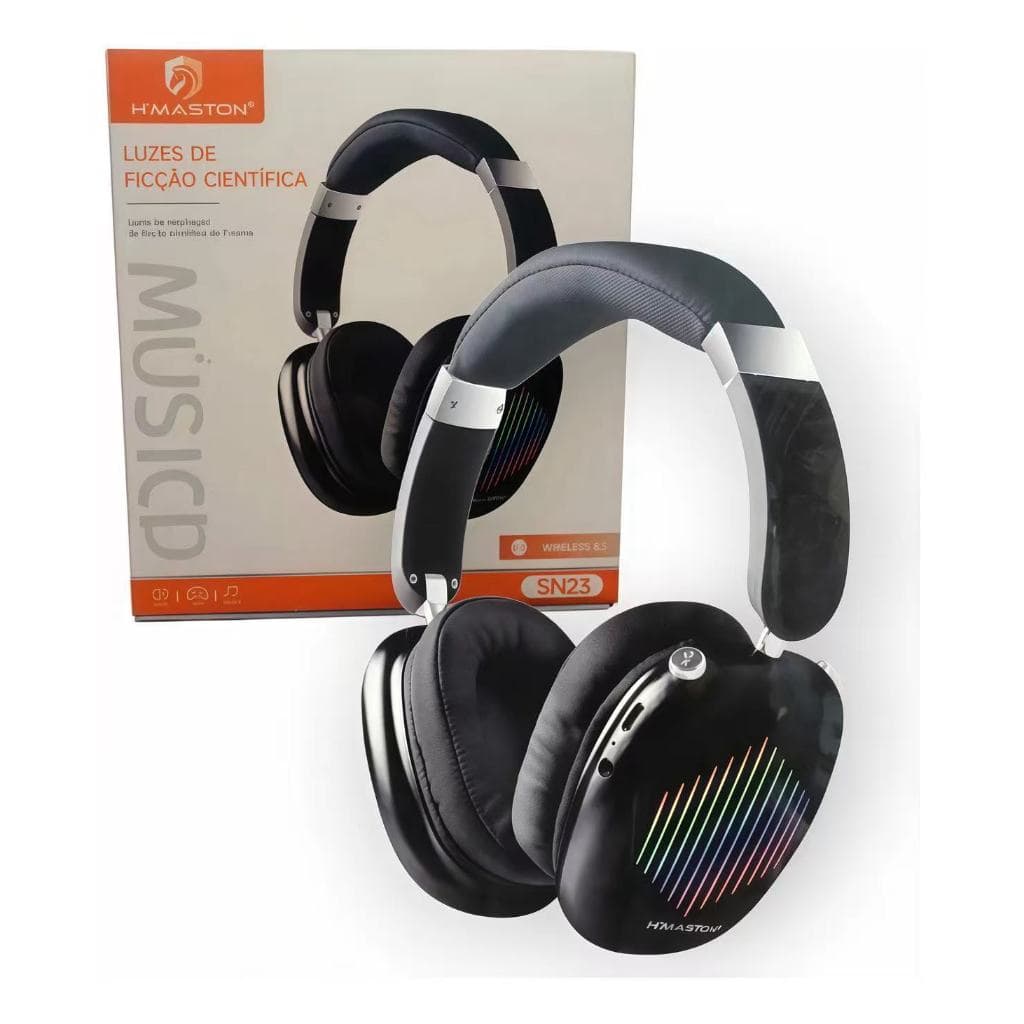 Fone Headset Bluetooth Fone Sem Fio Com Luzes Rgb Microfone SN-23 H'maston
