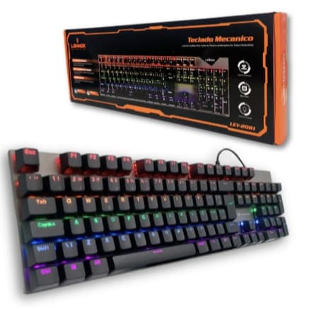Teclado Mecãnico Gamer Lehmox Rgb Switch Azul e Vermelho LEY2081