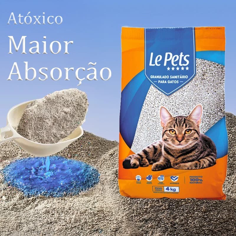 Areia Higiênica Granulada Sanitária Pra Gatos  4KG / Le Pets