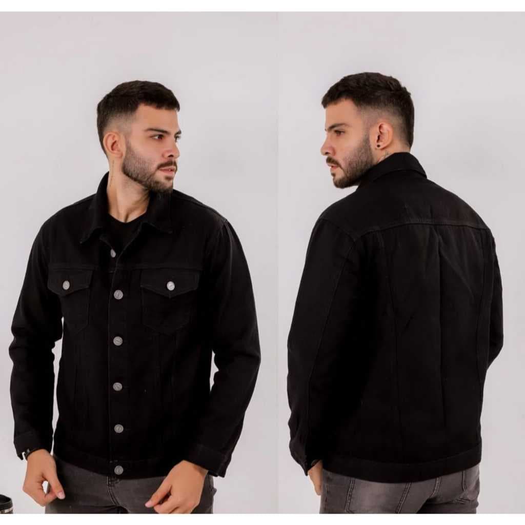 casaco Masculina Jeans preto jaqueta 100%  Way Premium.