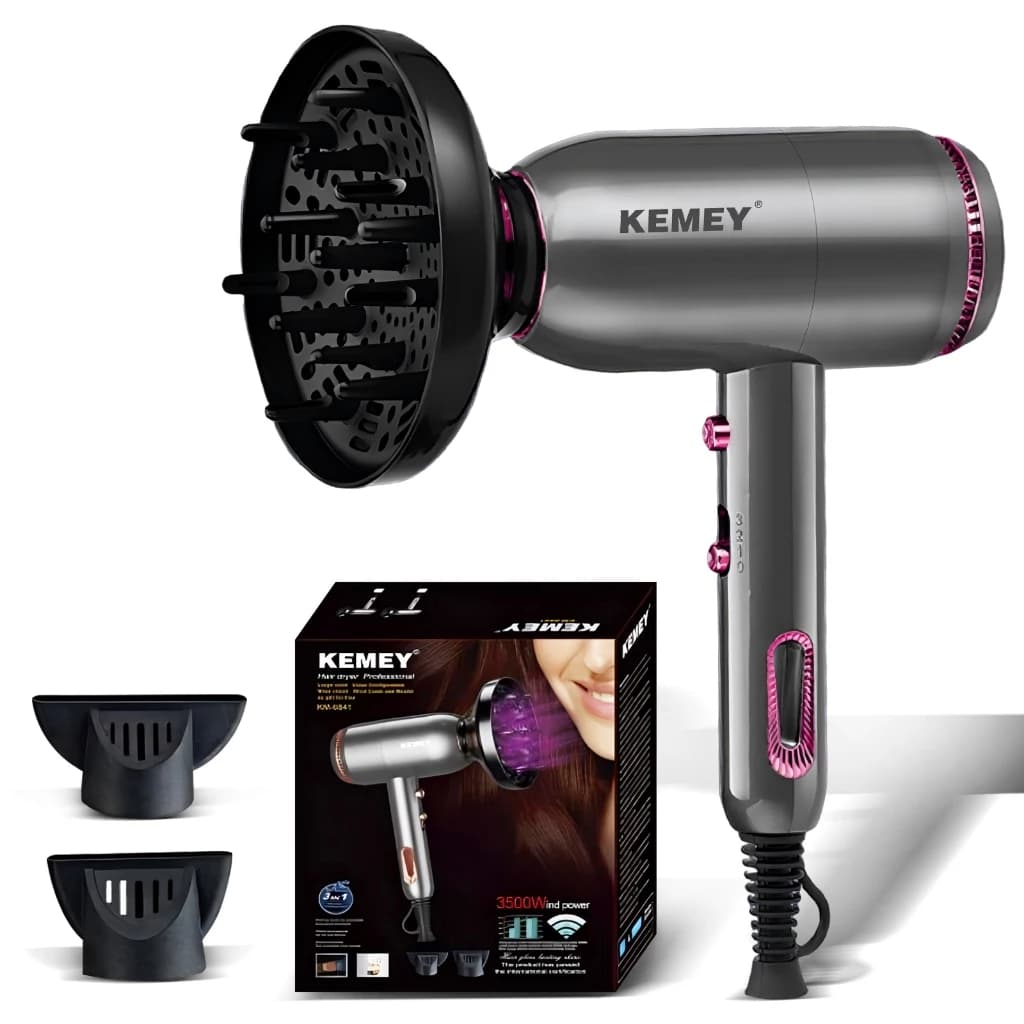 Secador De Cabelo Profissional Com Difusor De Cachos Kemei