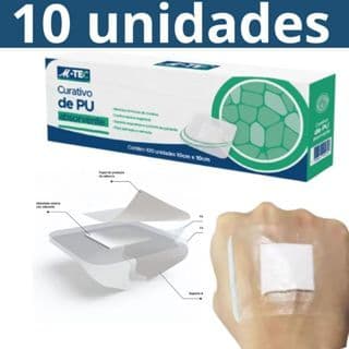 kit 10 unidades Curativo Band Aid Bandagem Adesiva De Feridas PU À Prova D'água De Espuma Absorvente